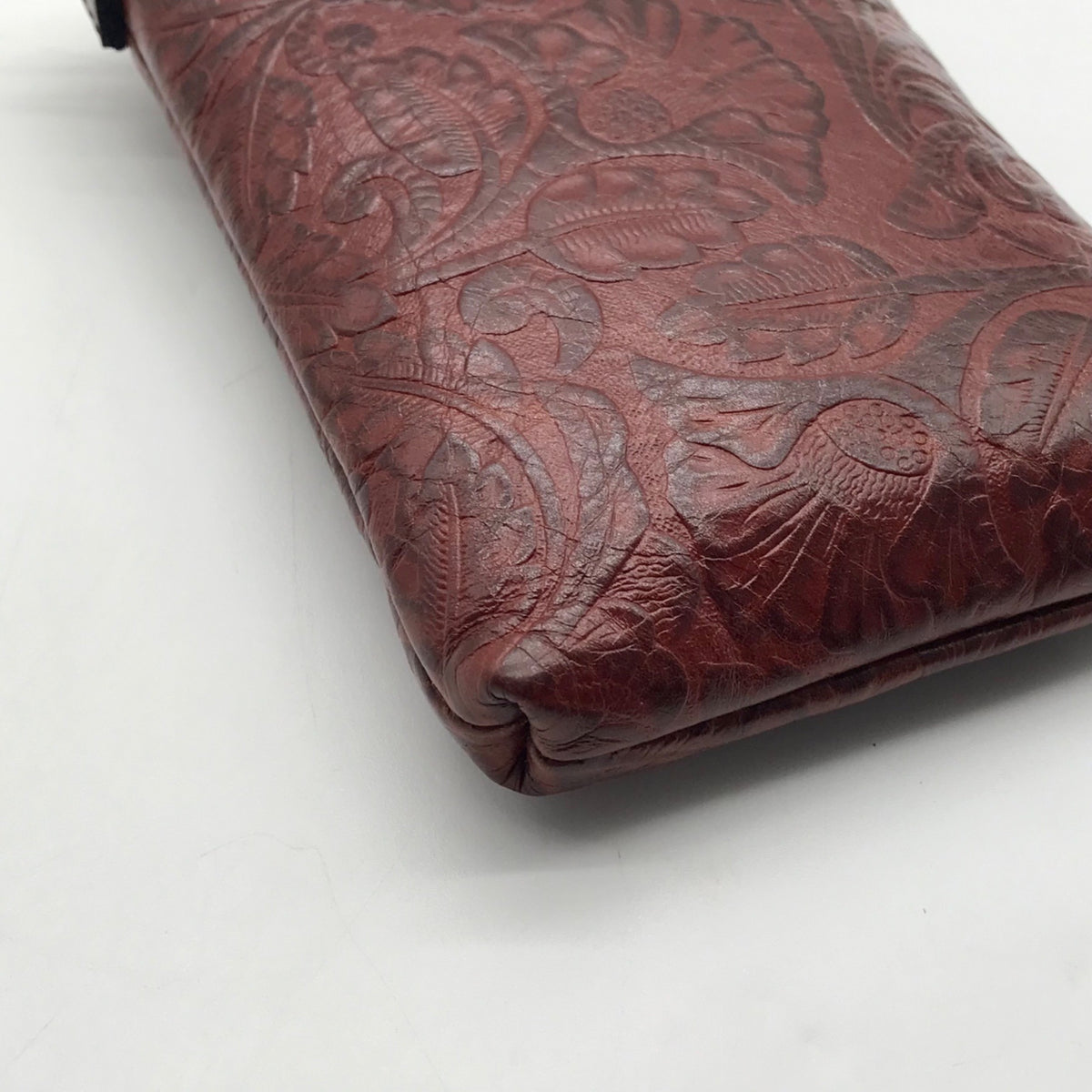 Patricia Nash Cognac Mini Tooled Leather Crossbody Bag