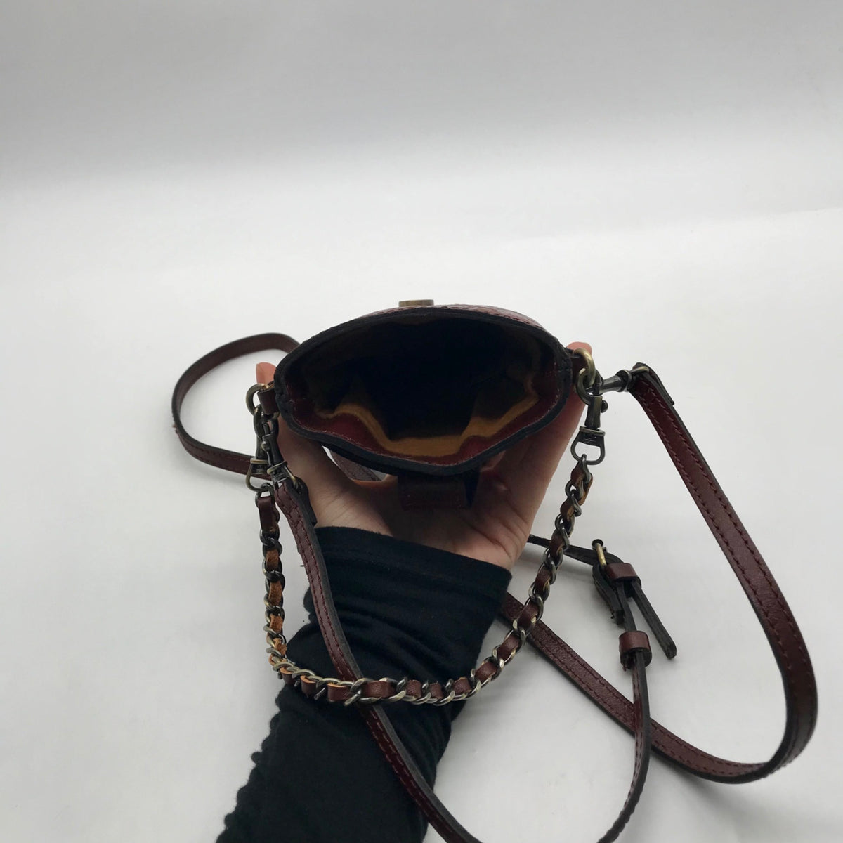 Patricia Nash Cognac Mini Tooled Leather Crossbody Bag