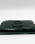 Tory Burch Black Patent Leather Continental Zip-Around Wallet