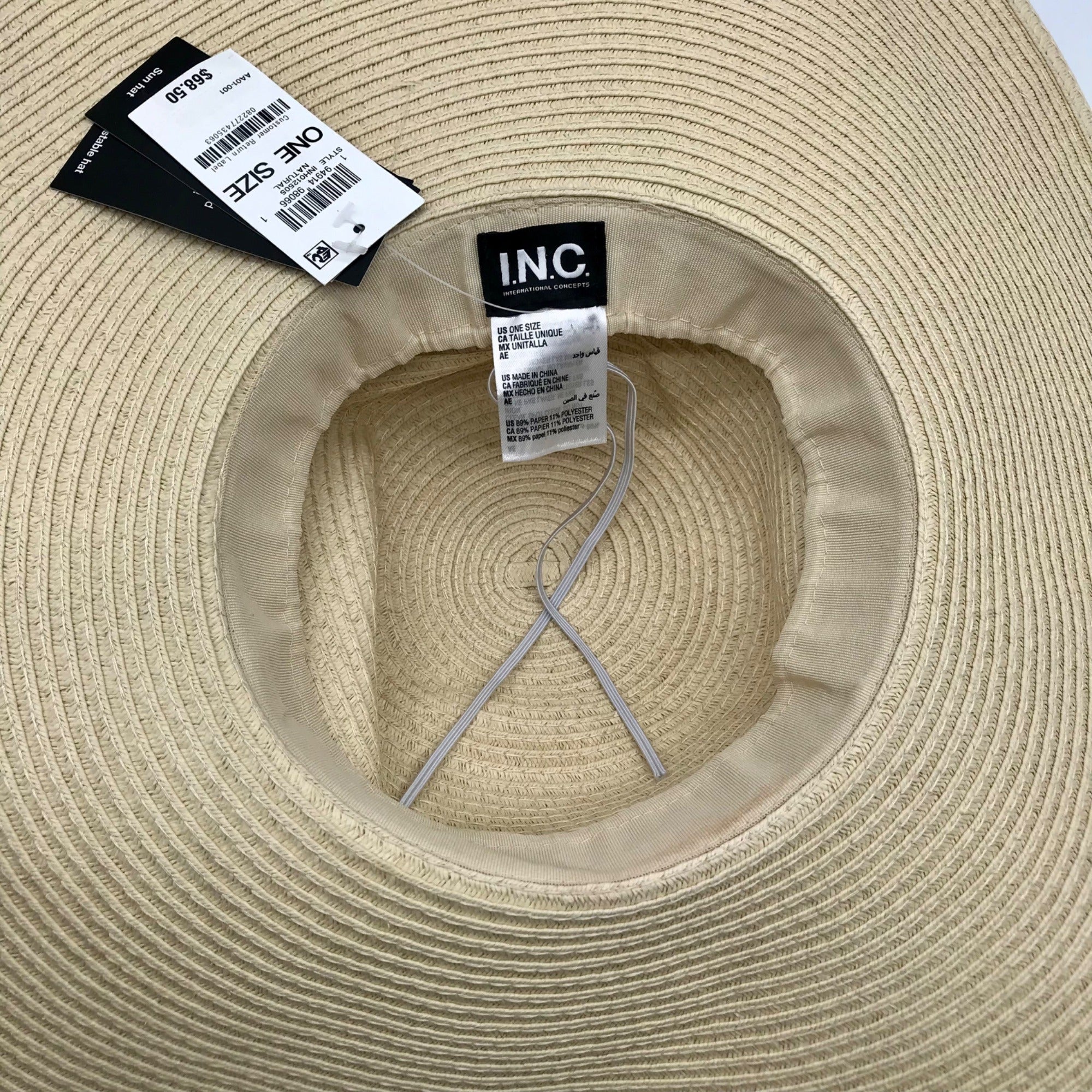 I.N.C. International Concepts Natural Embellished Oversized Floppy Hat