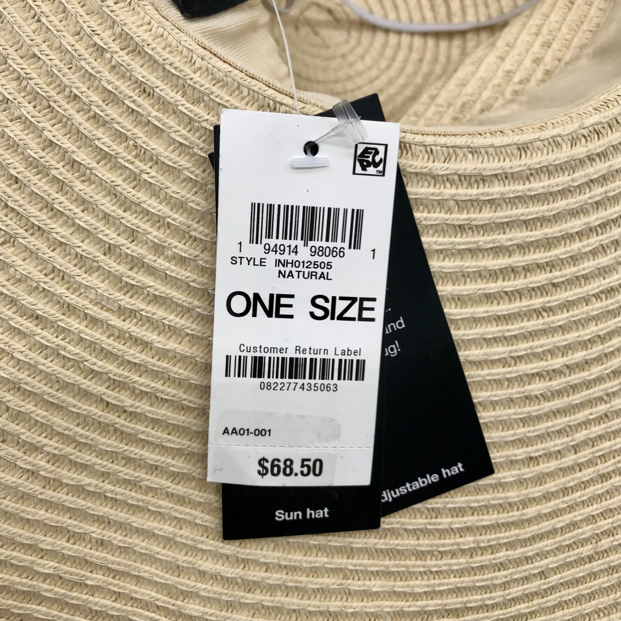 I.N.C. International Concepts Natural Embellished Oversized Floppy Hat