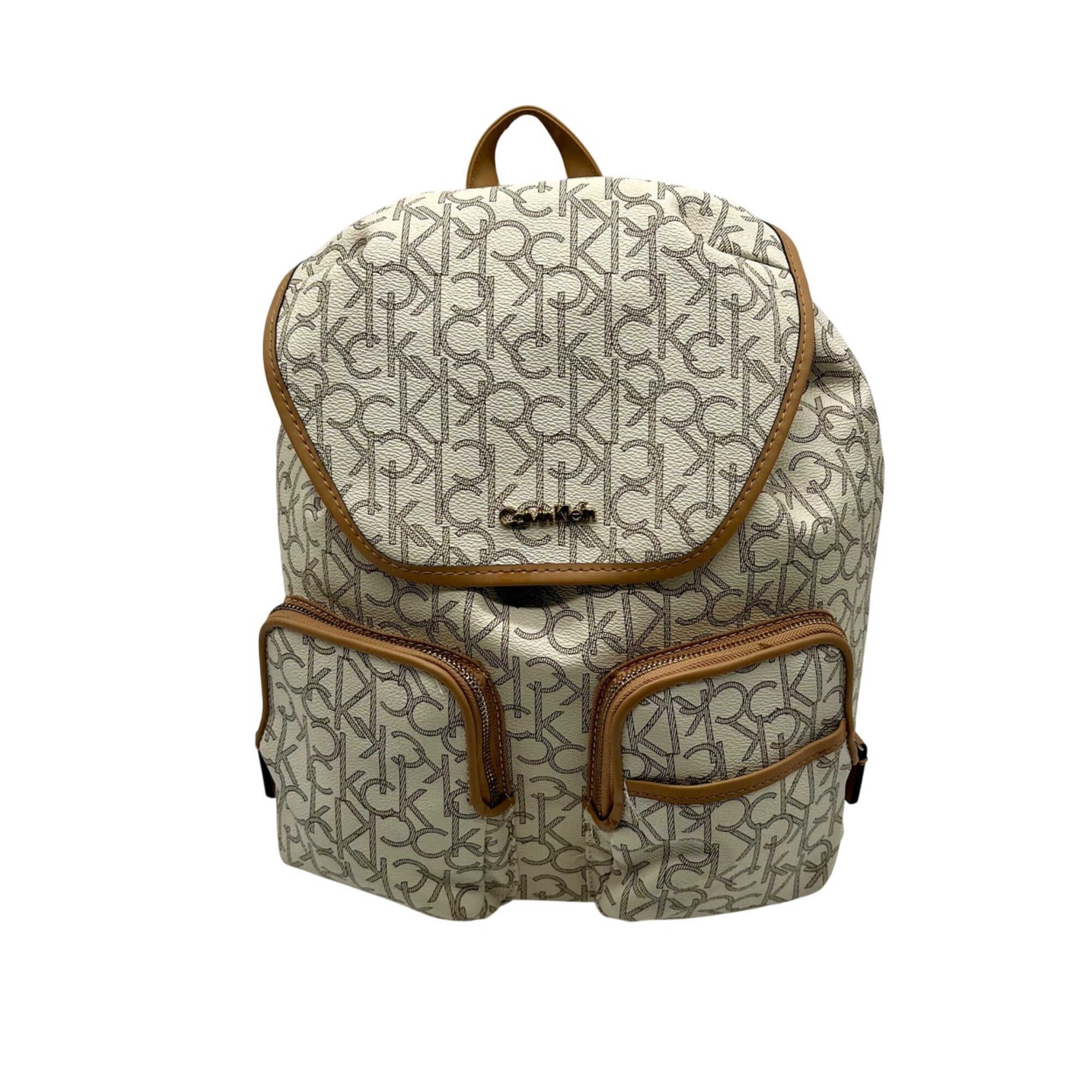 Calvin Klein White Hudson Monogram Backpack