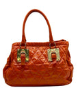 Cavalcanti Burnt Orange Patent Leather Shoulder Bag