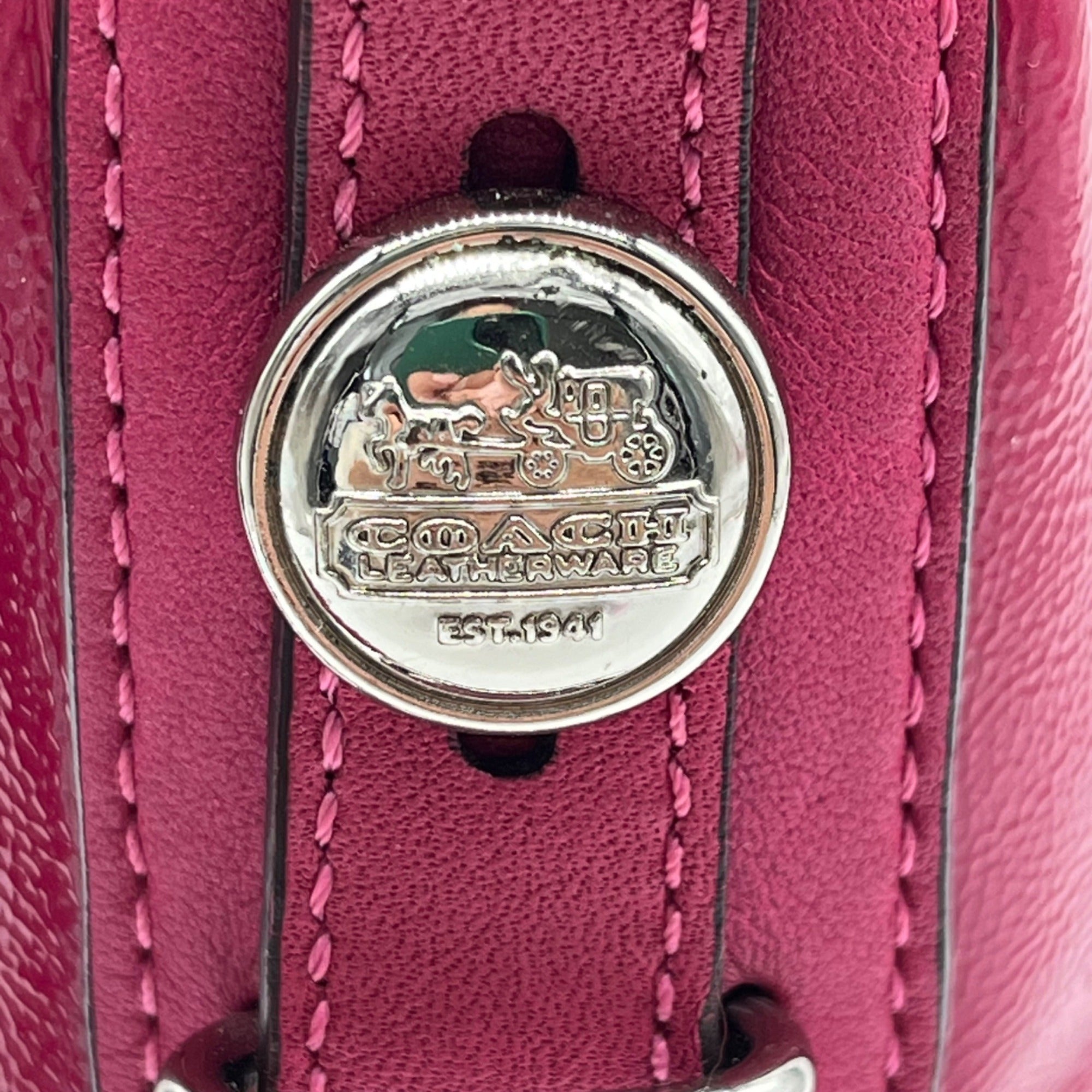 Coach Fuchsia Madison Leather Maggie Shoulder Bag-14118