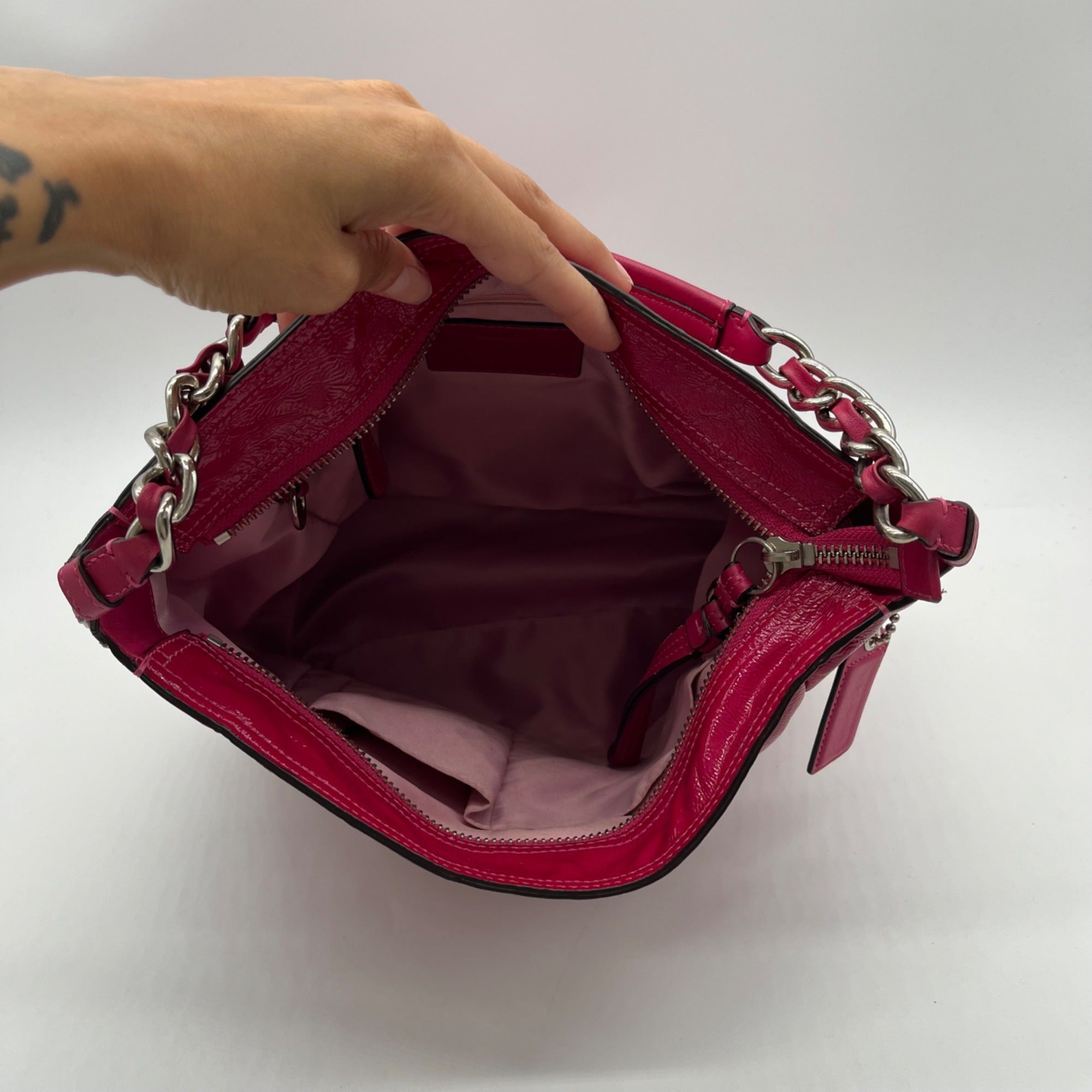 Coach Fuchsia Madison Leather Maggie Shoulder Bag-14118