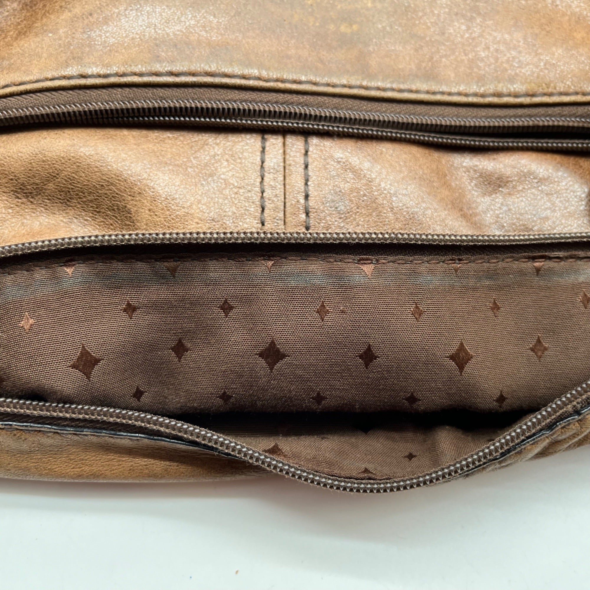 Fossil Brown Leather Vintage Turn Lock Crossbody Bag