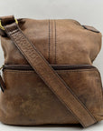 Fossil Brown Leather Vintage Turn Lock Crossbody Bag