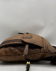 Fossil Brown Leather Vintage Turn Lock Crossbody Bag