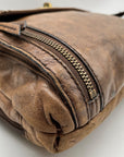 Fossil Brown Leather Vintage Turn Lock Crossbody Bag