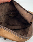 Fossil Brown Leather Vintage Turn Lock Crossbody Bag