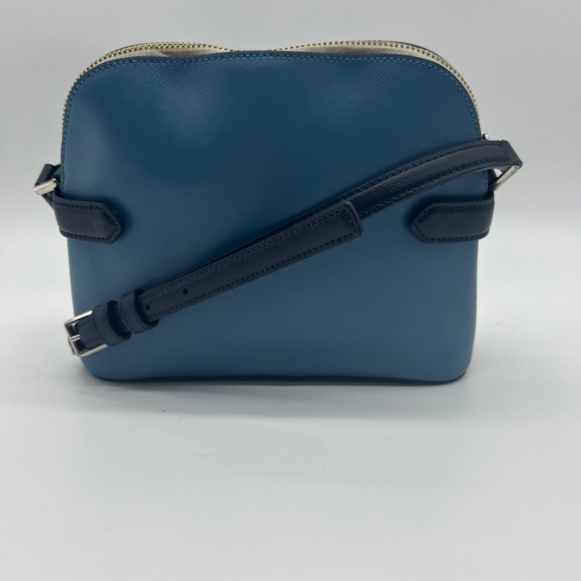 Kate Spade Blue Staci Saffiano Leather Colorblock Dome Crossbody Bag