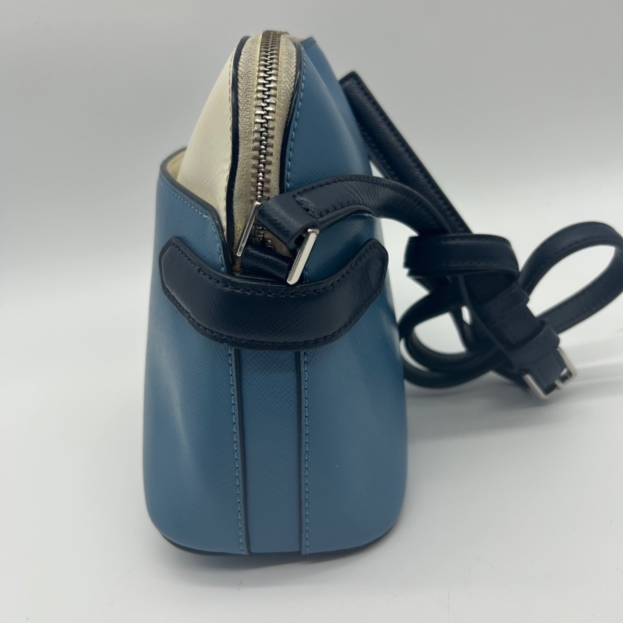 Kate Spade Blue Staci Saffiano Leather Colorblock Dome Crossbody Bag