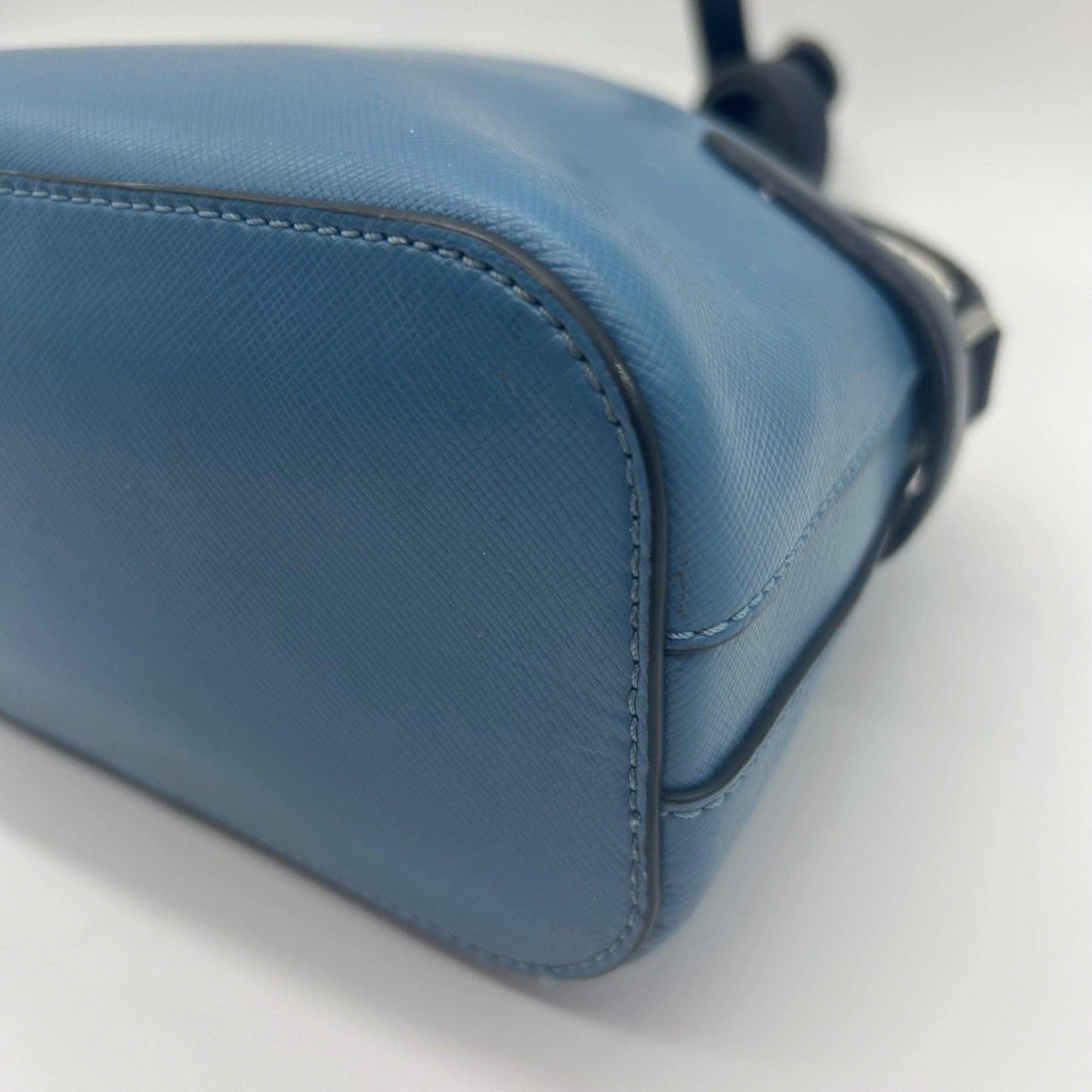 Kate Spade Blue Staci Saffiano Leather Colorblock Dome Crossbody Bag
