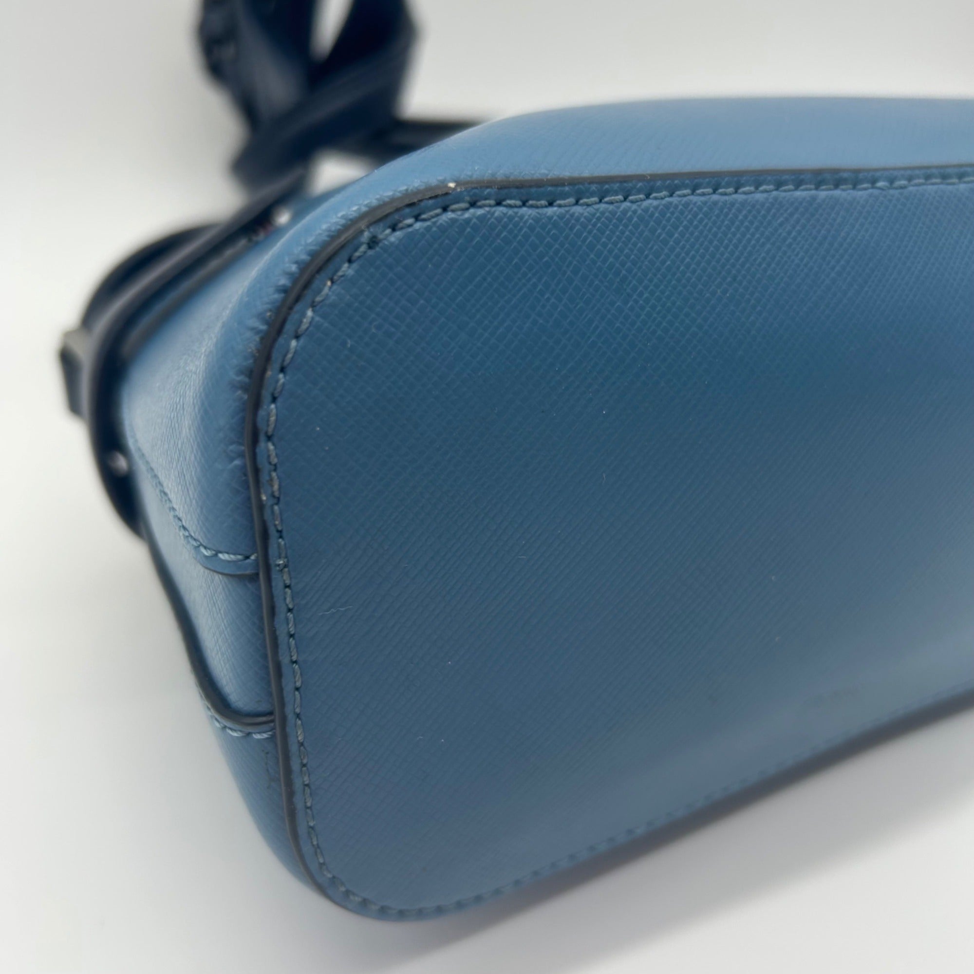 Kate Spade Blue Staci Saffiano Leather Colorblock Dome Crossbody Bag
