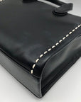 Michael Kors Black Leather Small East West Gigi Messenger Tote