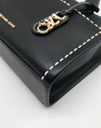 Michael Kors Black Leather Small East West Gigi Messenger Tote