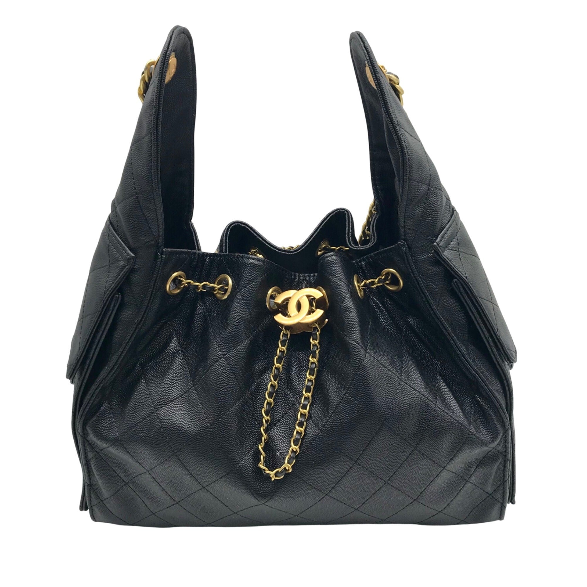 Chanel Black Calfskin Leather 25 Chain Shoulder Bag 