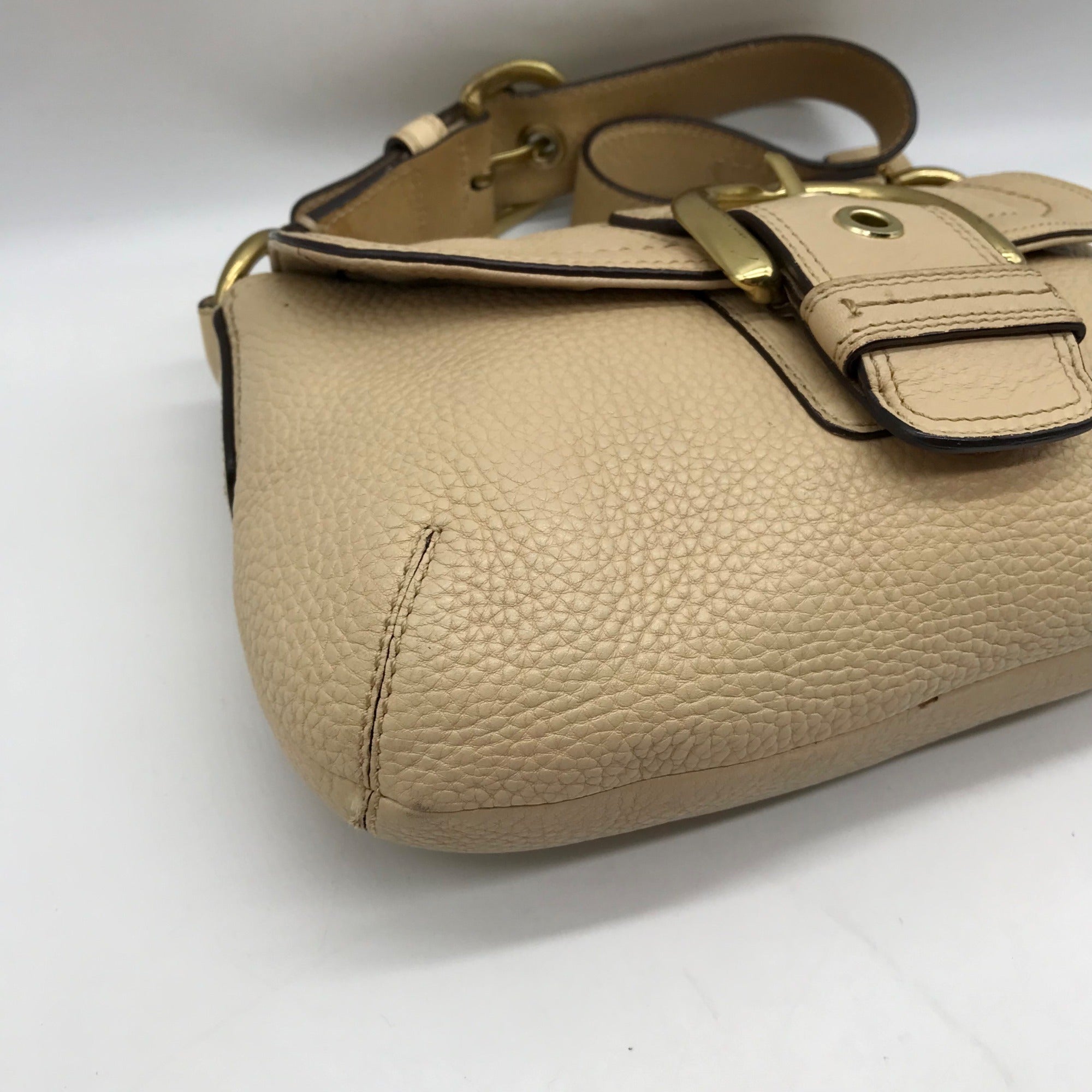 Vintage Coach Beige Pebbled Leather Soho Shoulder Bag 11840