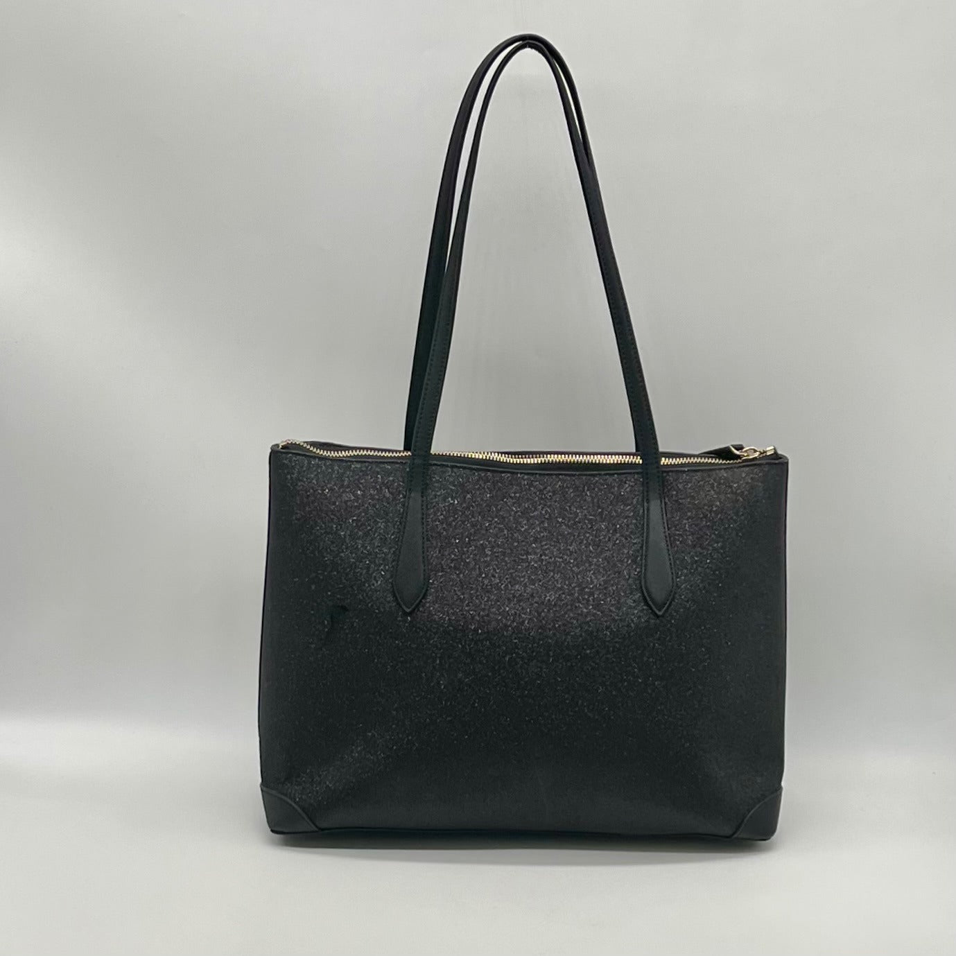 Kate Spade Black Leather Shimmy Tote Bag
