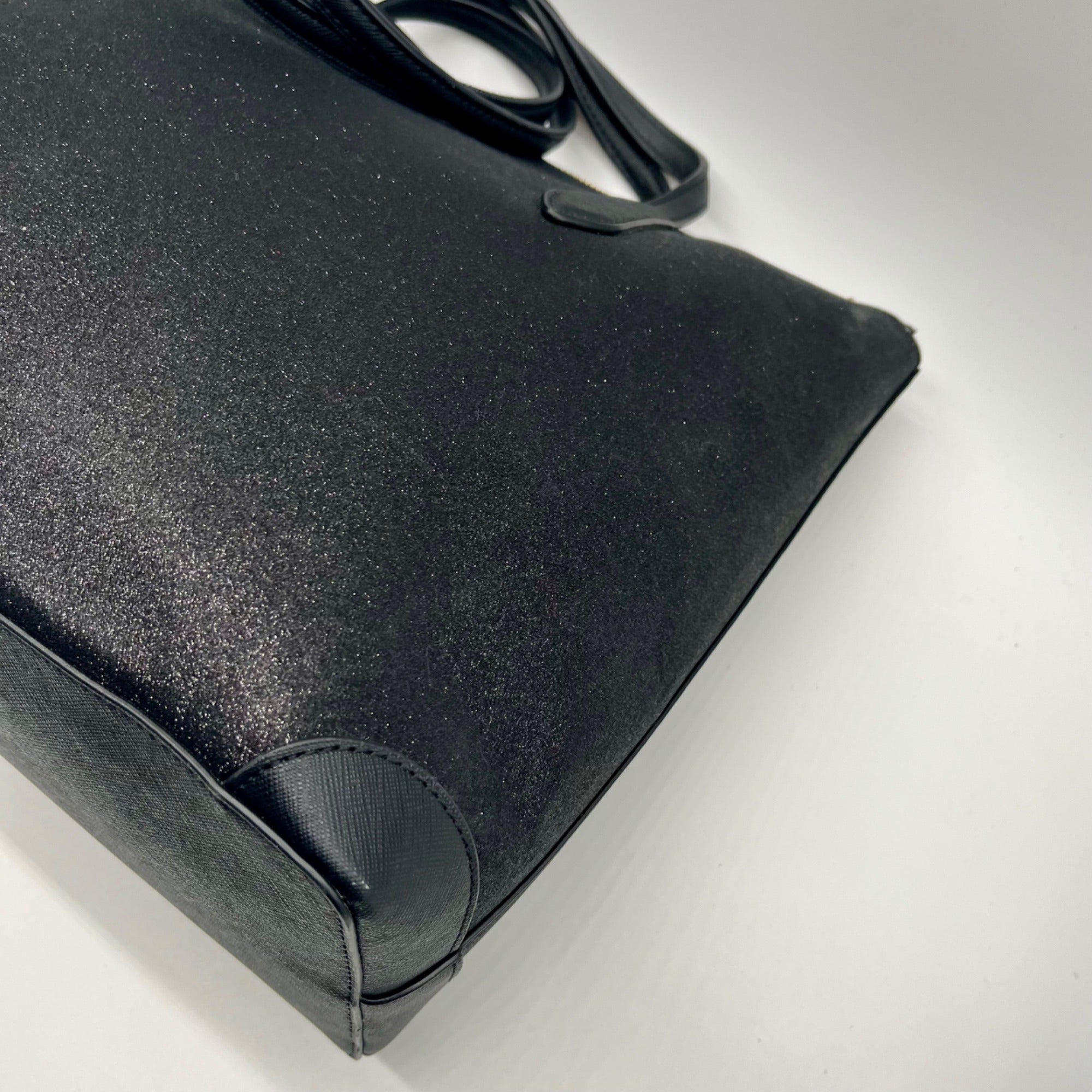 Kate Spade Black Leather Shimmy Tote Bag