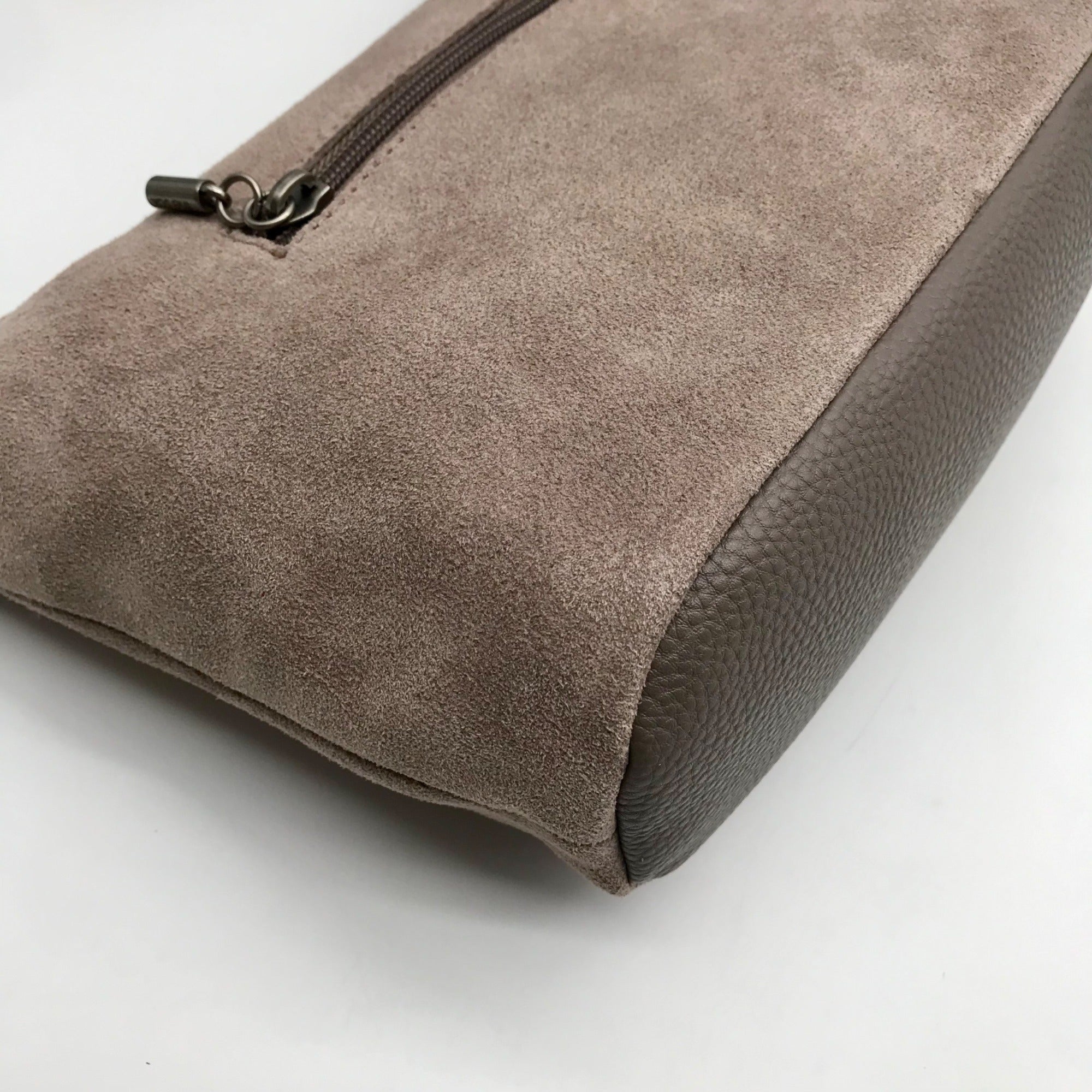 The Sak Gray Genuine Suede De Young Shoulder Bag