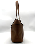 Michael Kors Tan Crosshatch Leather East West Zipper Top Jet Set Tote