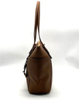 Michael Kors Tan Crosshatch Leather East West Zipper Top Jet Set Tote