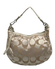 Coach Beige And Ivory Jacquard Canvas Ali Hobo Bag 13707