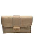 Coach Beige Embossed Leather Grace Wallet 