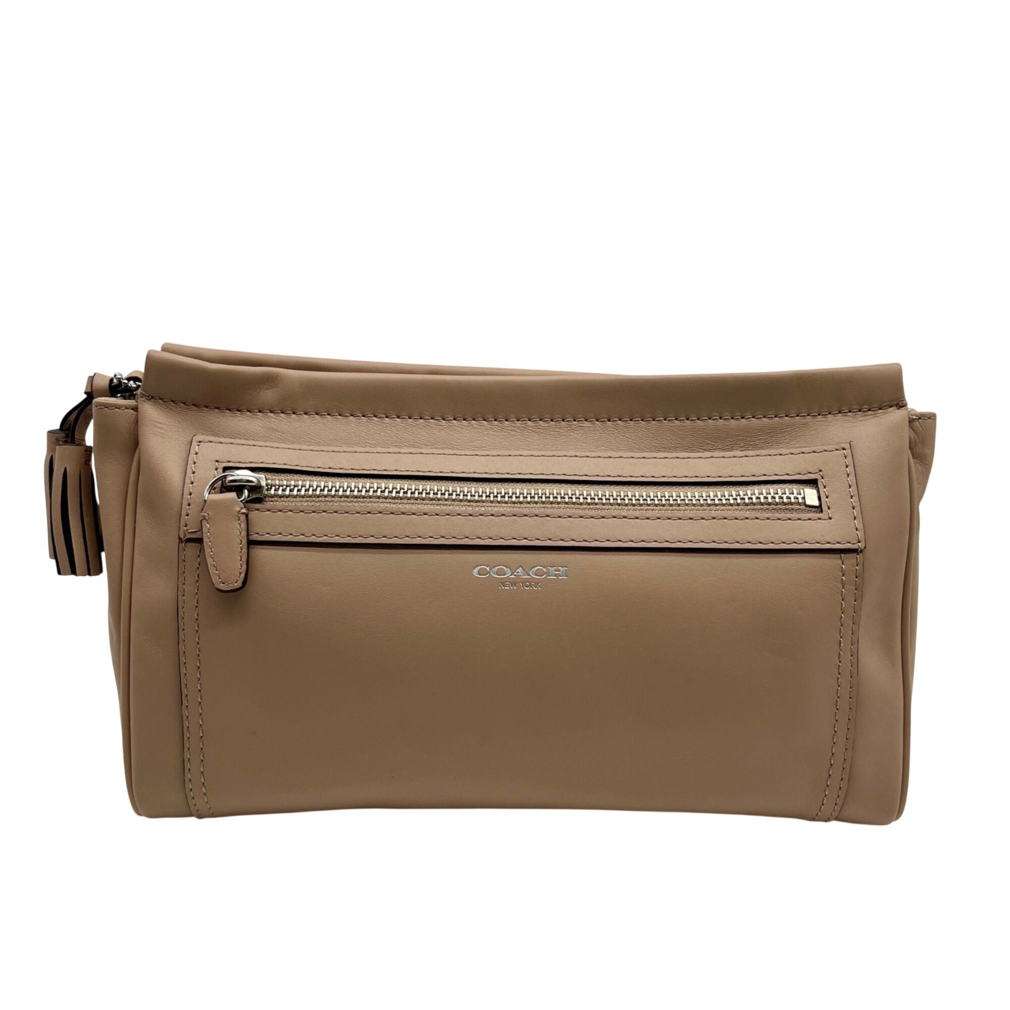 Coach Beige Leather Clutch Wristlet 