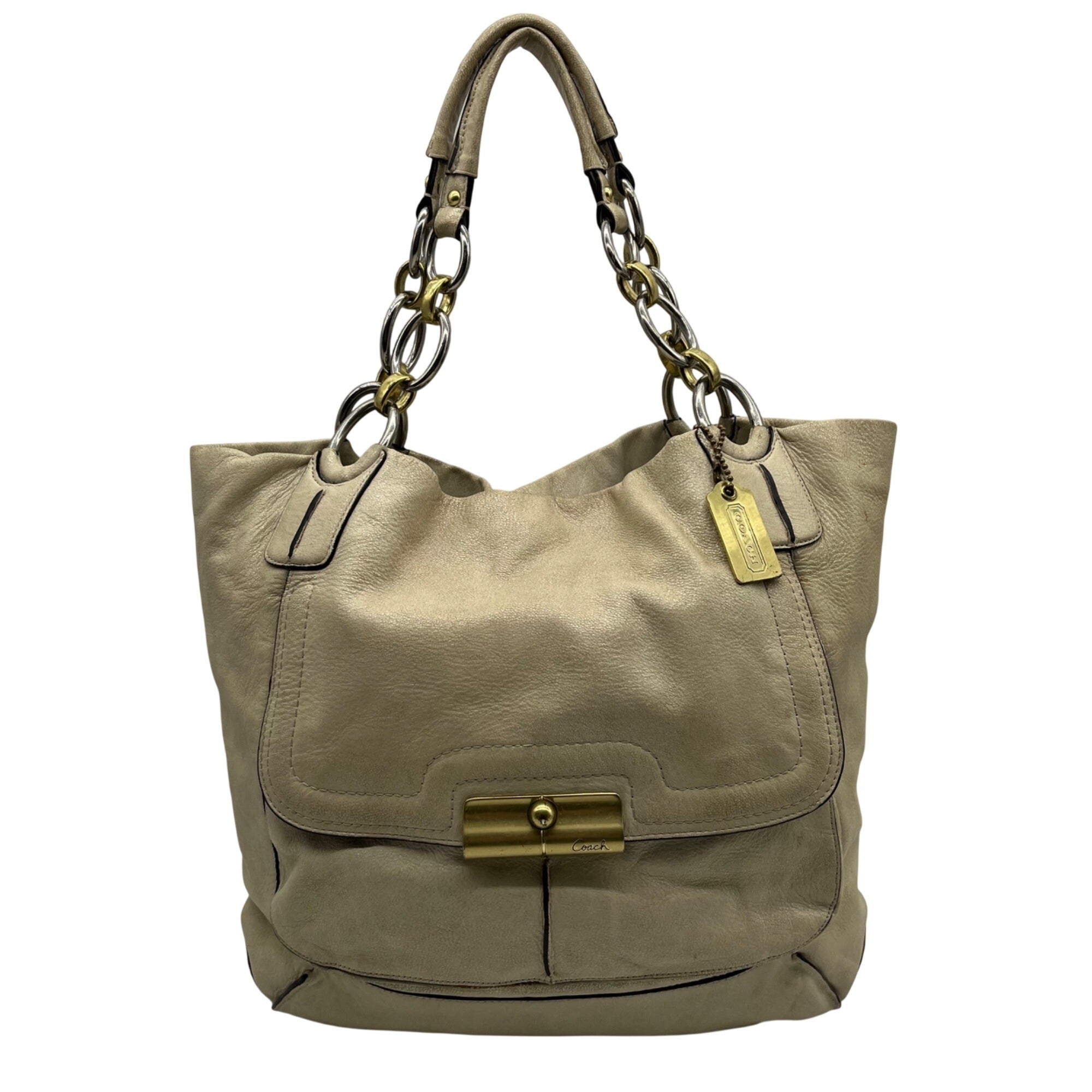 Coach Beige Leather Shoulder Bag 16815