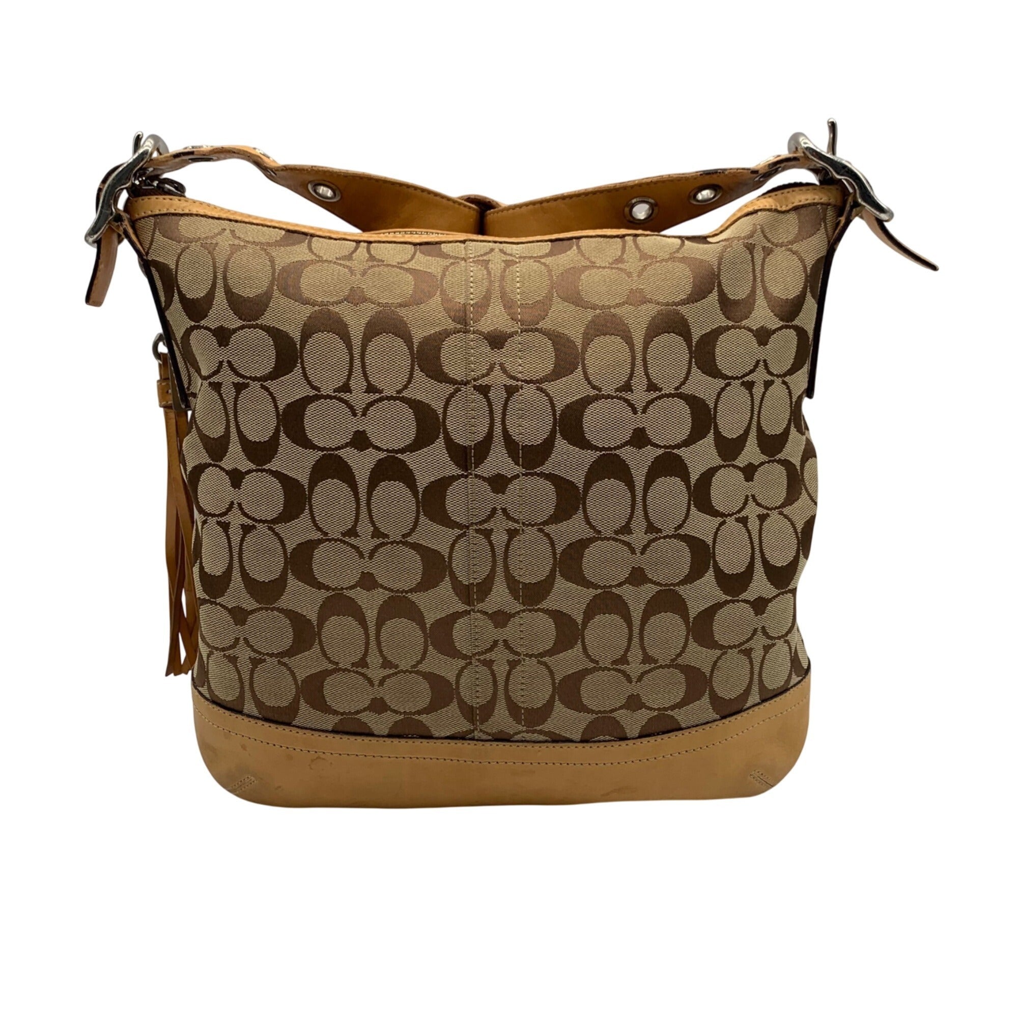 Coach Beige Vintage Y2K Signature Canvas Slim Shoulder Bag-9349