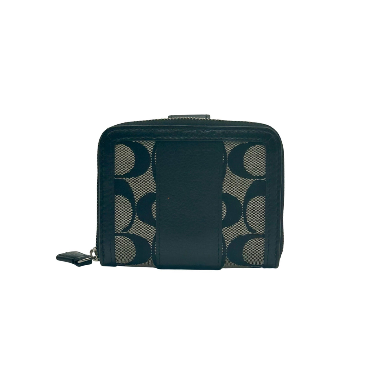 Coach Black And Grey Signature Canvas And Leather Wallet