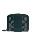 Coach Black And Grey Signature Canvas And Leather Wallet