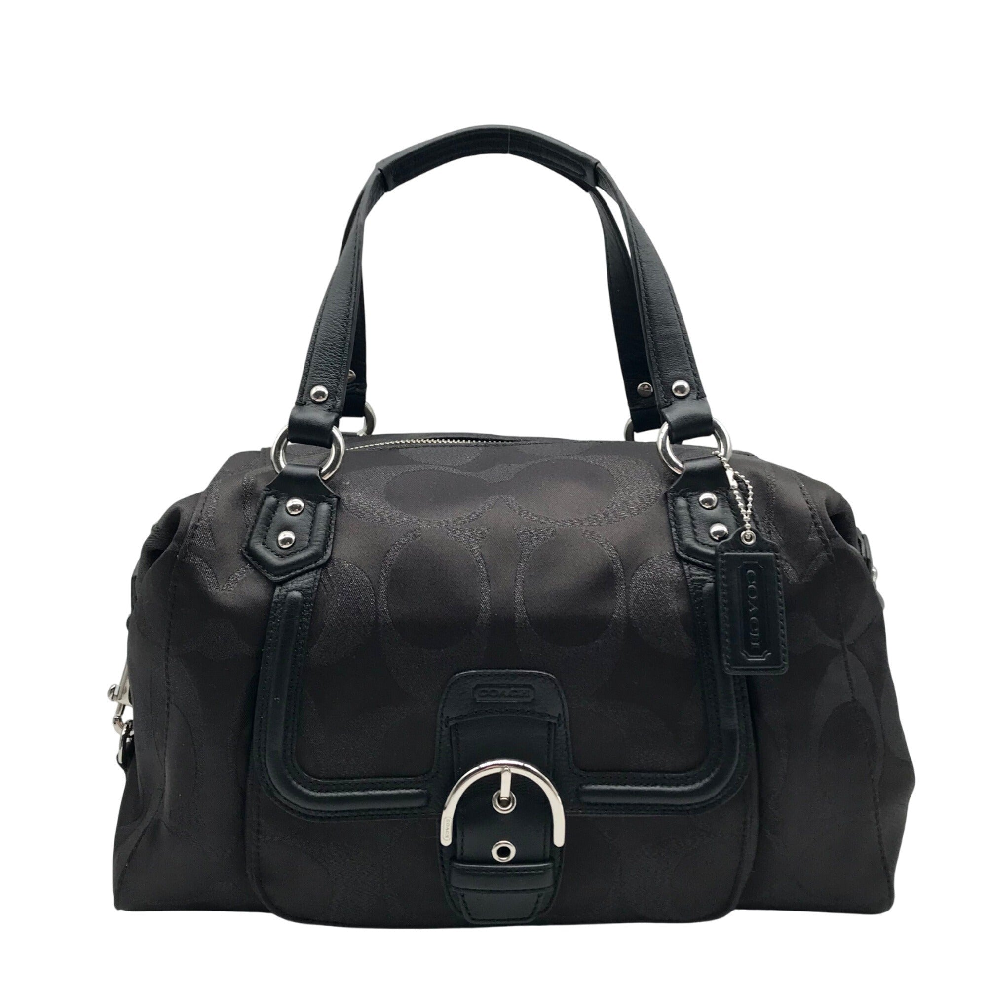 Coach Black Canvas Signature Campbell Convertible Satchel Bag F26243