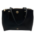 Coach Black Crossgrain Leather Carryall Shoulder Bag