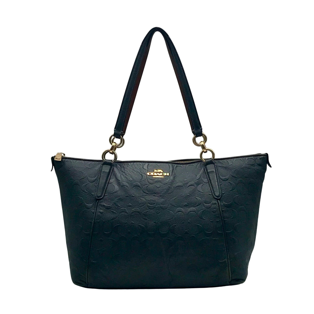 Coach Black Embossed Leather Ava Tote Bag F28558