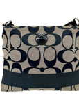 Coach Black & Grey Signature Canvas Fabric Crossbody File Bag F19220