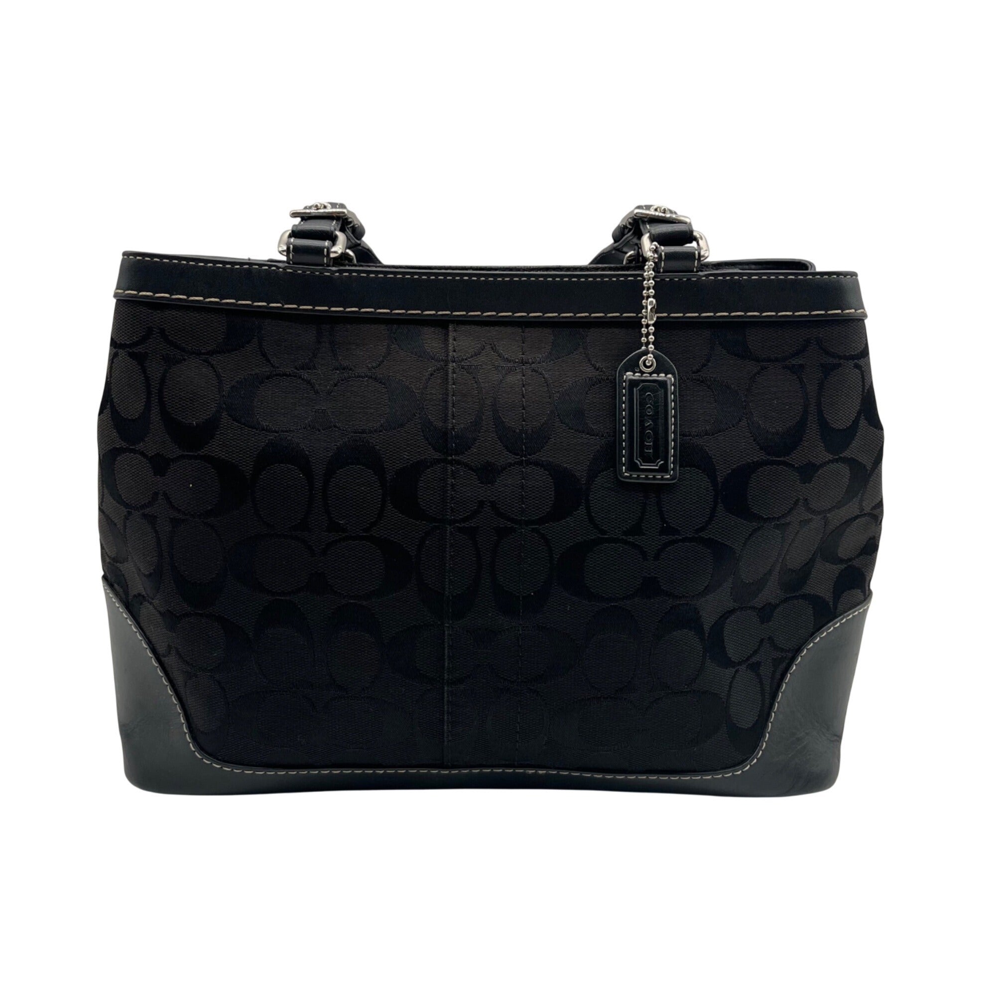 Coach Black Jacquard Canvas Shoulder Bag