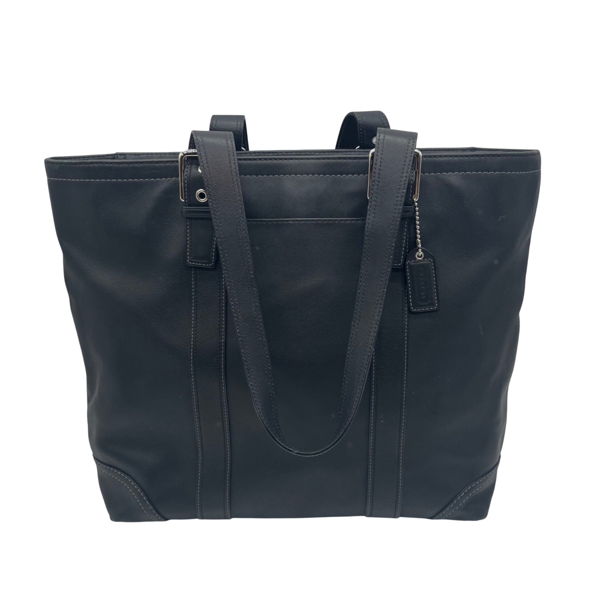 Coach Black Leather Gallery Tote Bag F10195