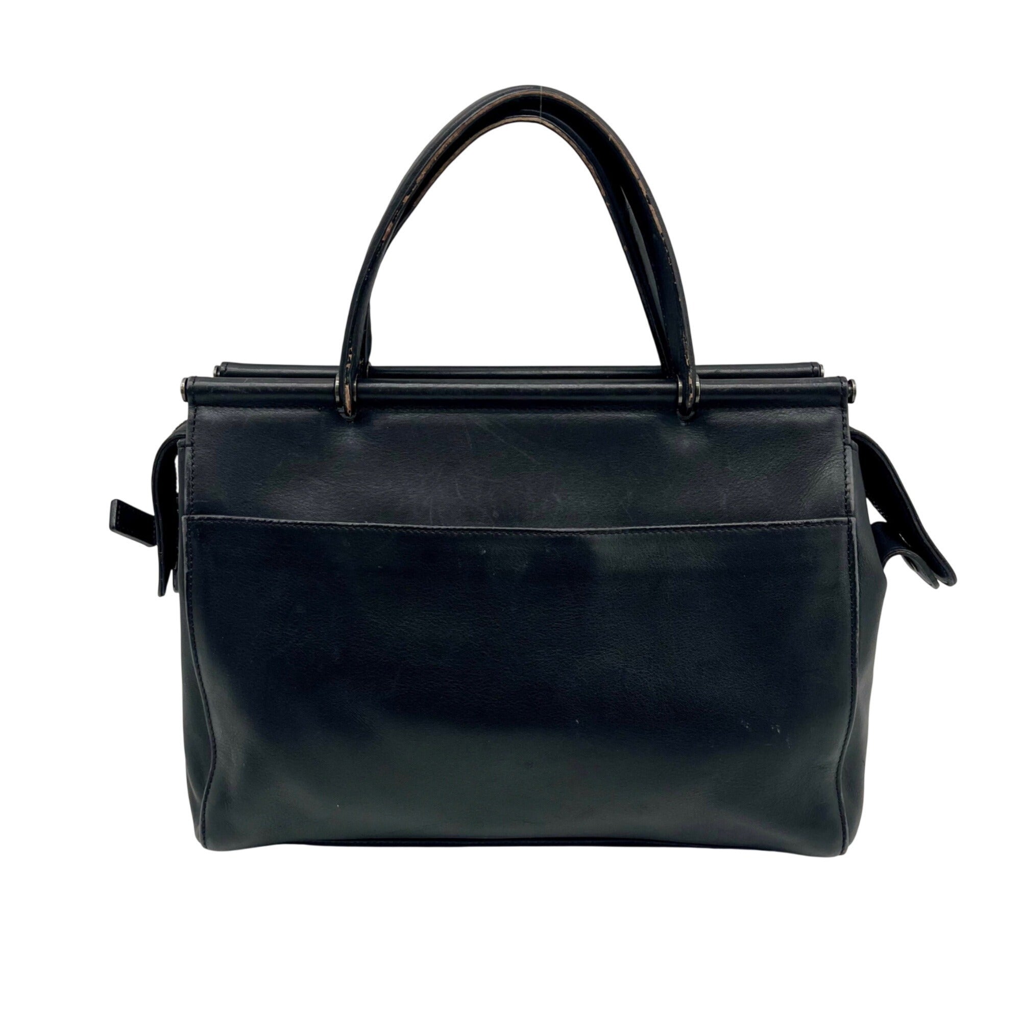 Coach Black Leather Satchel Tote Bag 9182