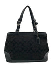 Coach Black Monogram Canvas Hampton Satchel Bag 6830