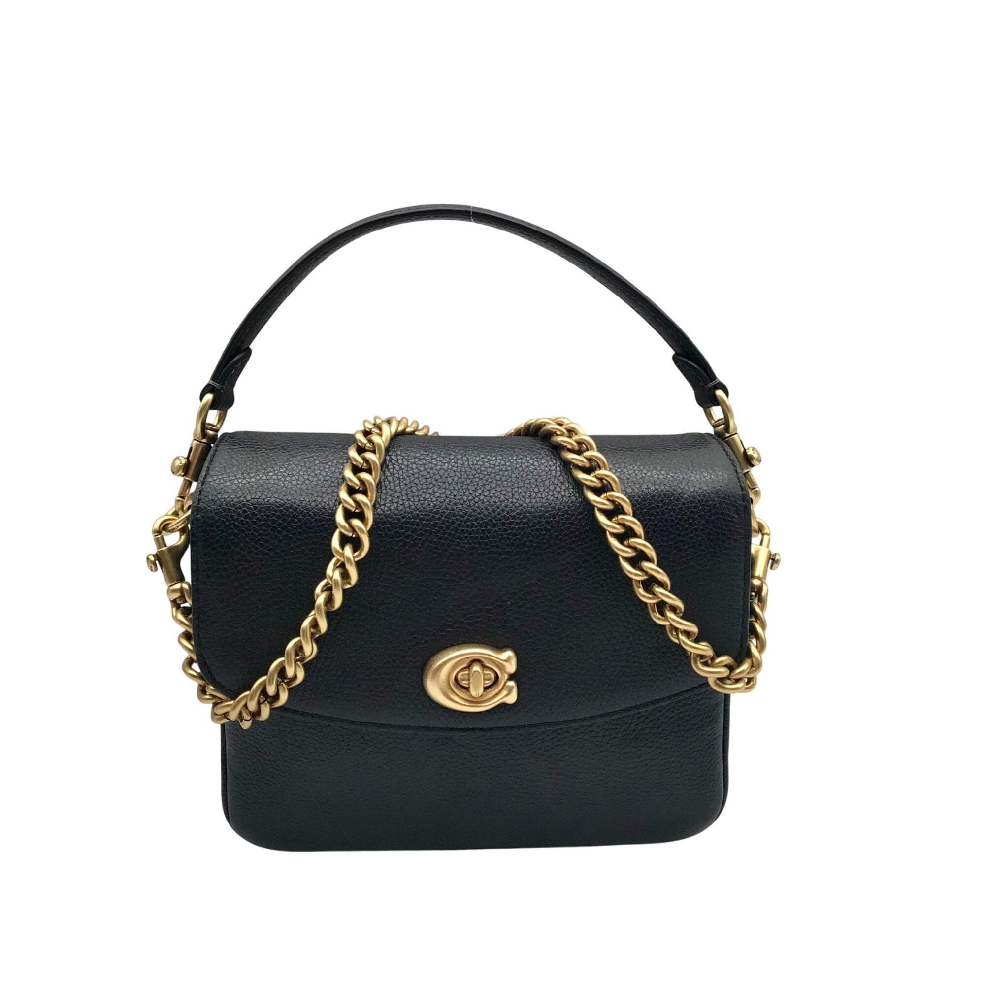 Coach Black Pebbled Leather Cassie 19 Crossbody Bag CV437