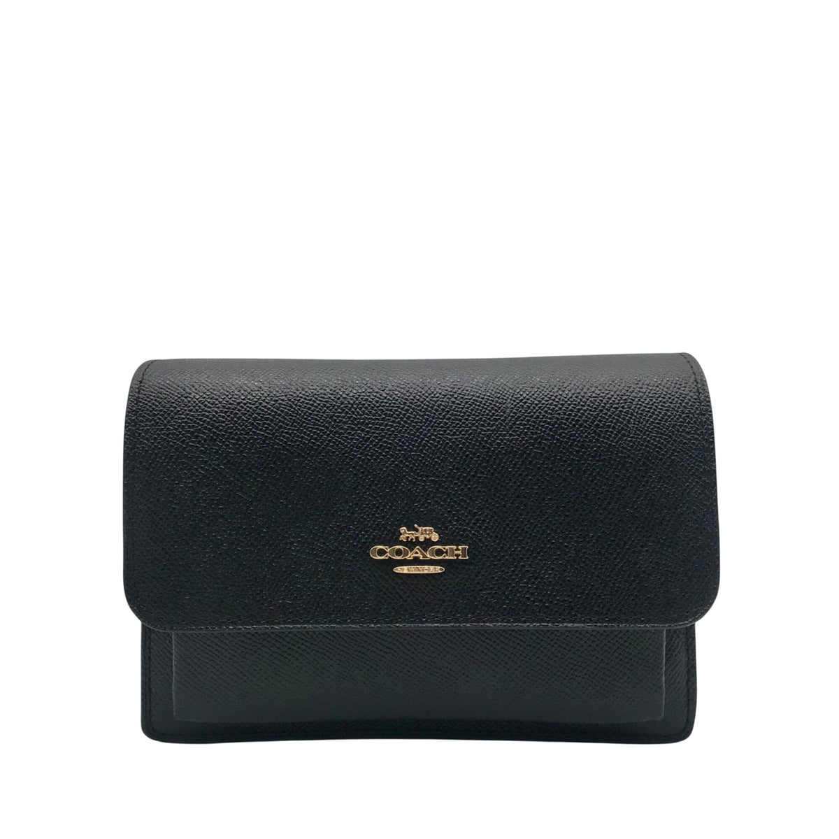 Coach Black Pebbled Leather Convertible Crossbody Bag-6959