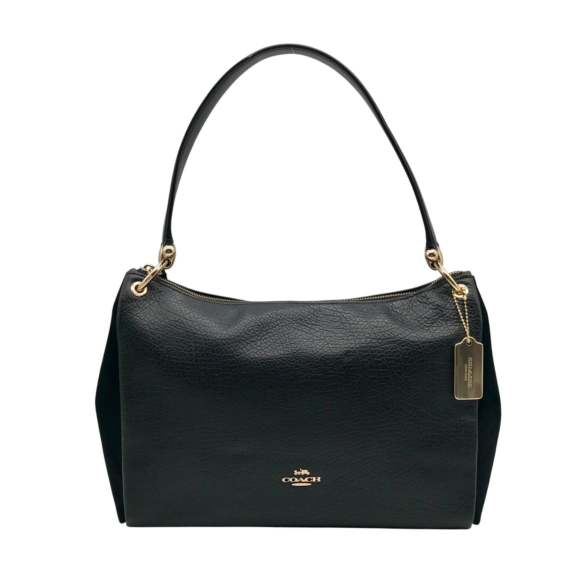  Coach Black Pebbled Leather Mia Shoulder Bag F76921