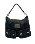 Coach Black Poppy Signature Sateen Pocket Hobo Bag-14570