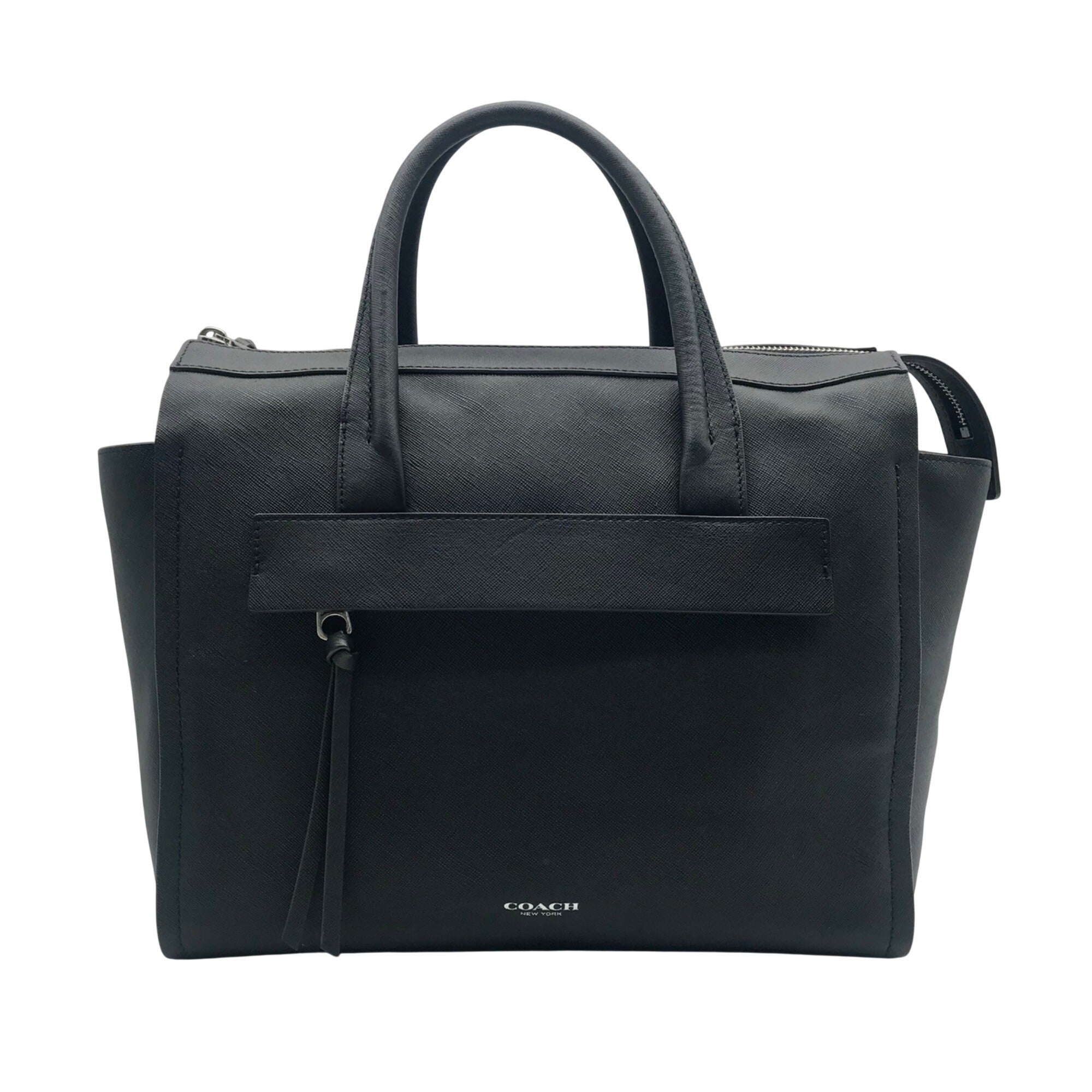 Coach Black Saffiano Leather Bleecker Riley Carryall Handbag