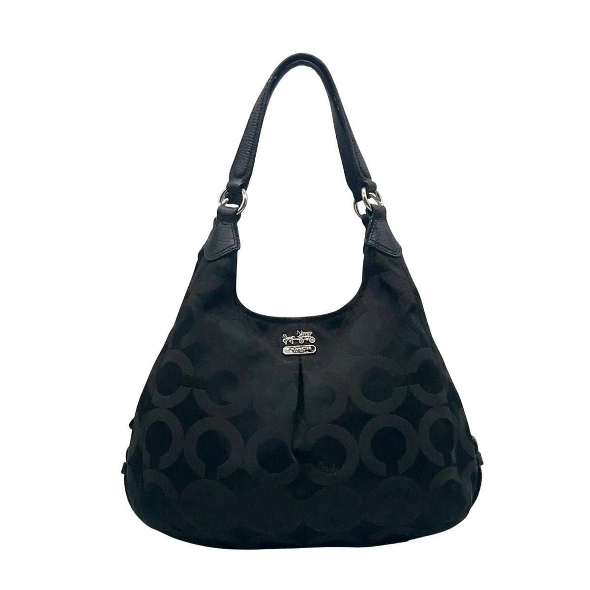 Coach Black Signature Cavas Hobo Bag 21125