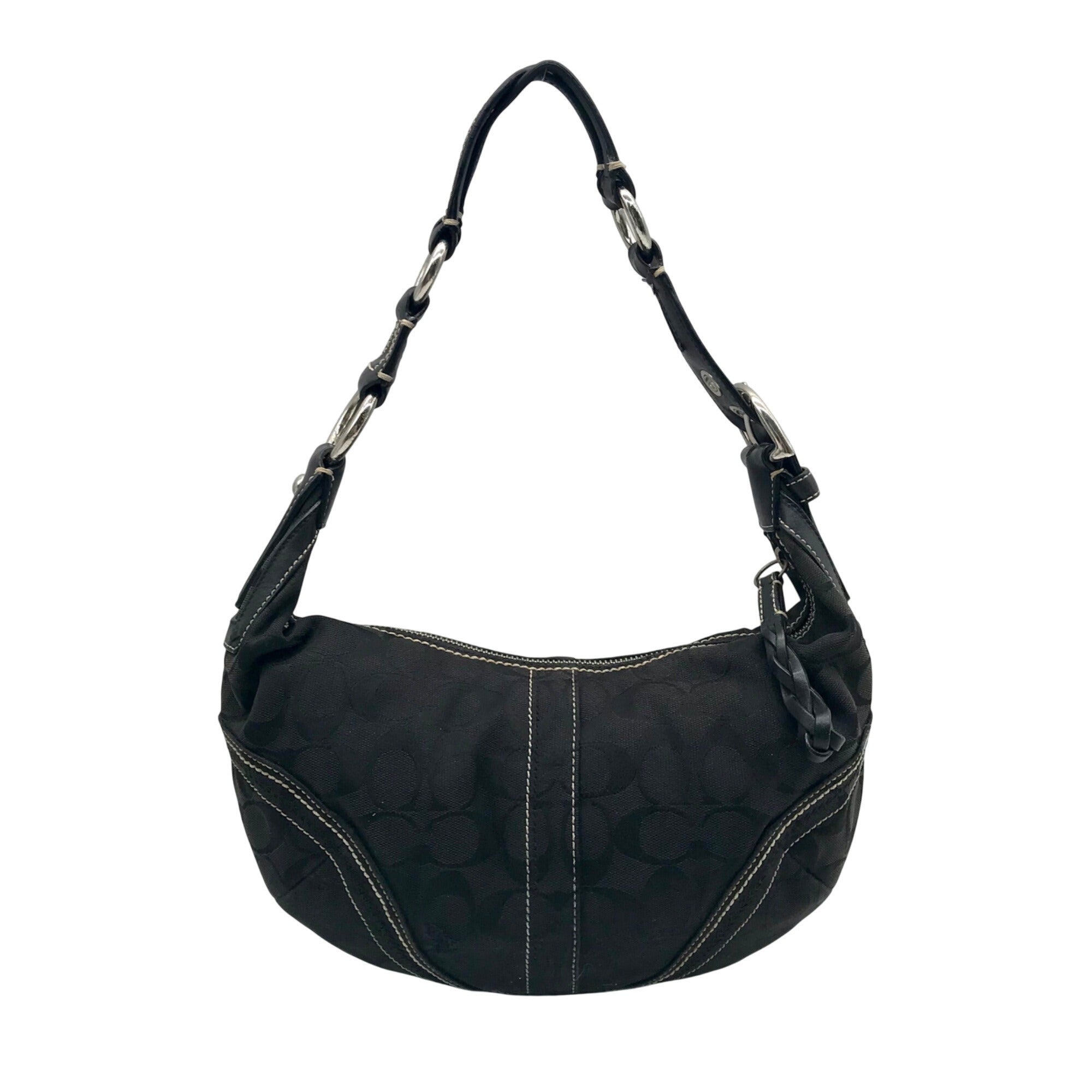 Coach Black Signature Monogram Soho Hobo Bag 10600