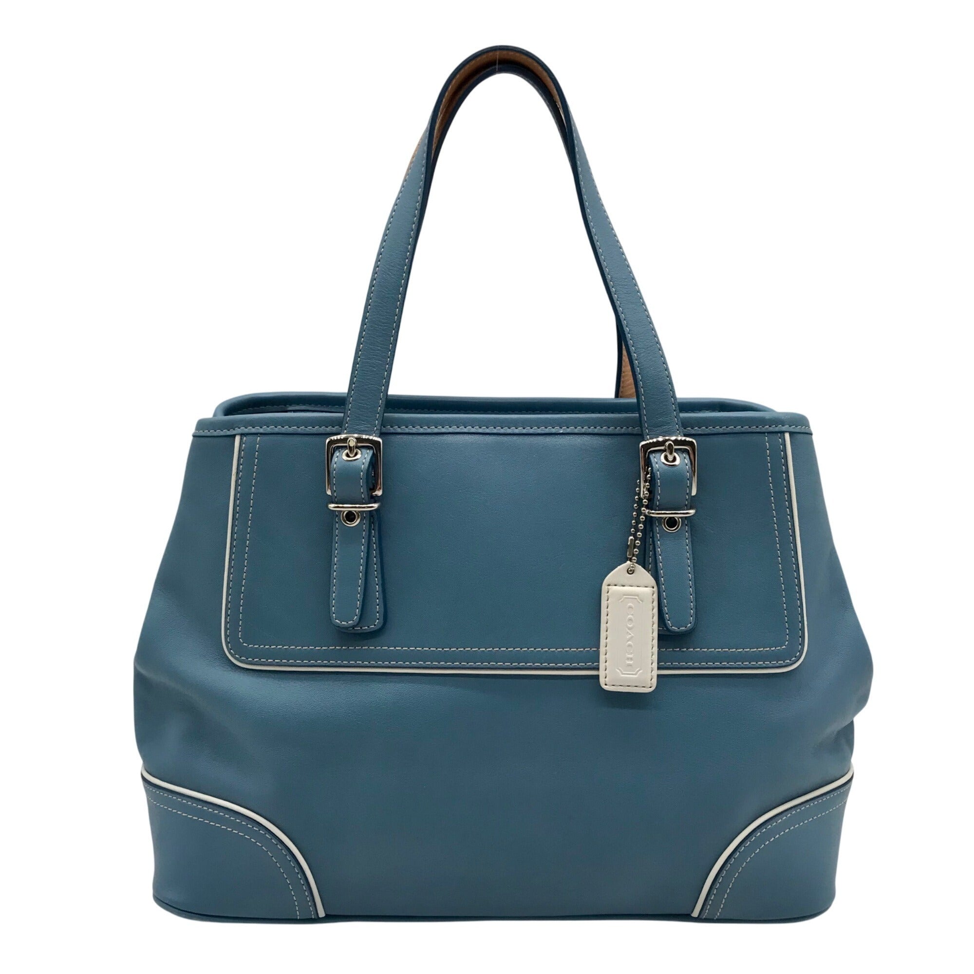 Coach Blue Leather Hampton Carryall Satchel Bag 9605 